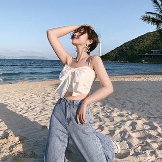 Áo hai dây dáng ngắn thắt nơ to thời trang mùa hè 2020 cho nữ