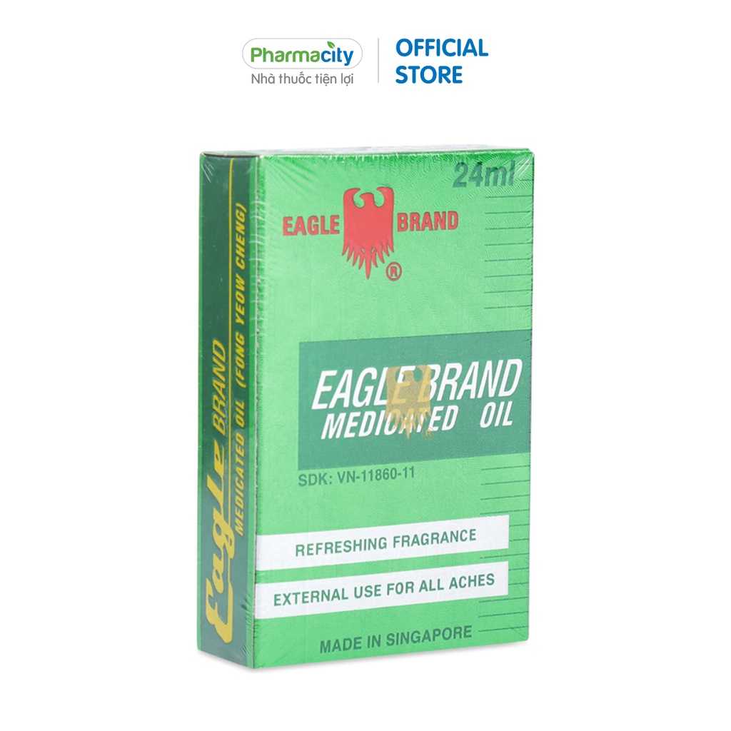 Dầu gió xanh Con Ó Eagle Brand Medicated Oil (Chai 24ml)