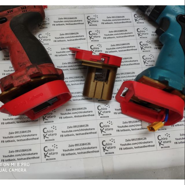 Bộ đế chuyển chân pin cho máy Makita 12v pin đút sang Makita pin cài