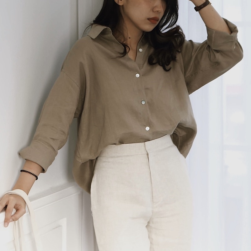 ÁO SƠ MI TRƠN DÀI TAY - LINEN SHIRT
