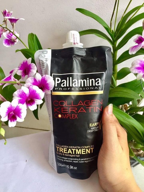 Hấp Dầu Hấp phục hồi tóc Pallamina Collagen Keratin Complex 500ml