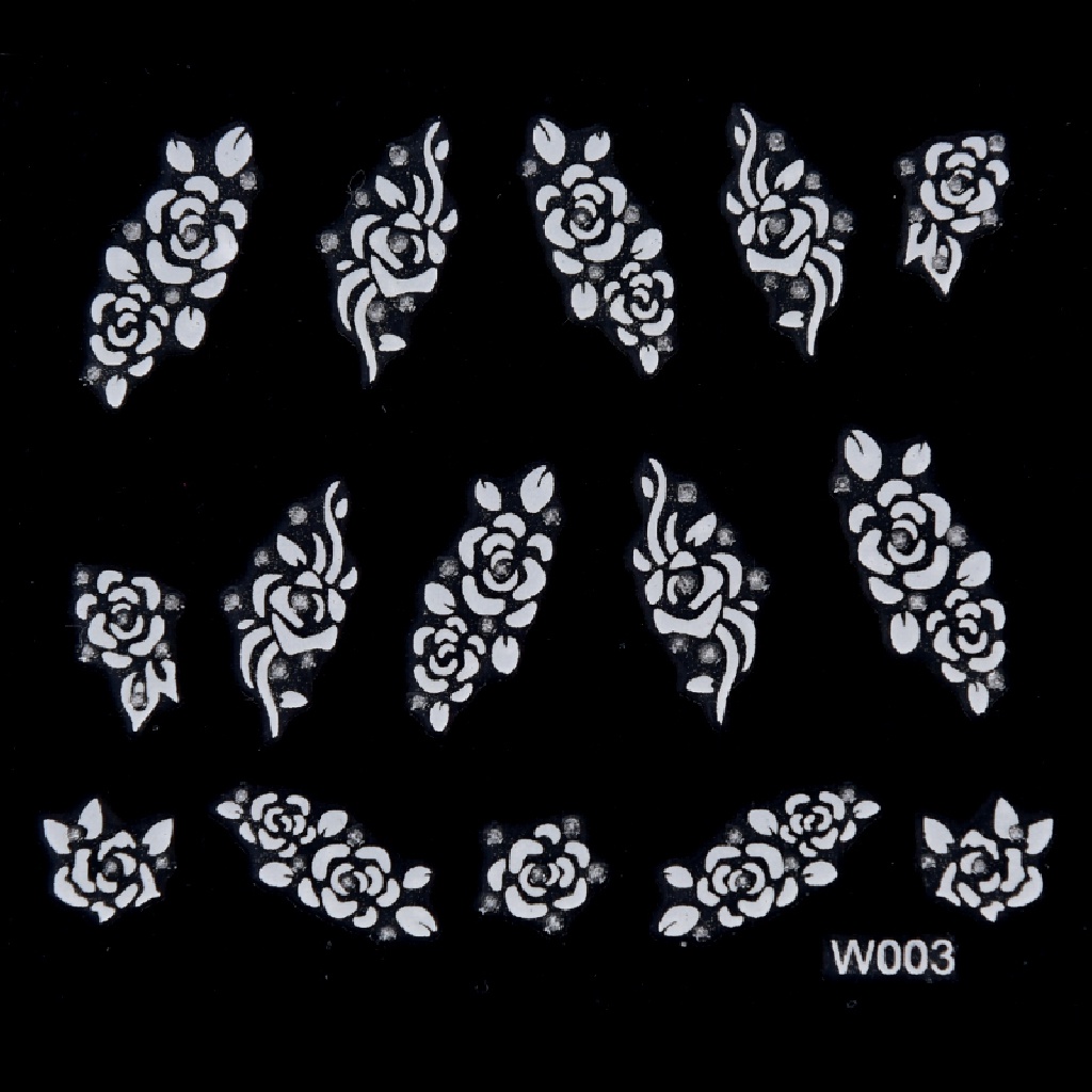 Set 30 Tấm Hình Dán Hoa 3D Trang Trí Móng Tay