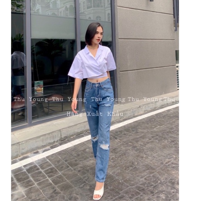 Quần jeans Zara rách gối