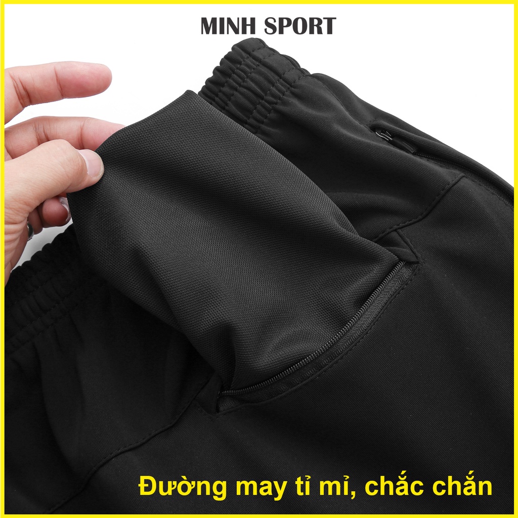 Quần Short Nam Thể Thao Cao Cấp Vải Thun Poly 2 Da Dày Dặn, Lưng Thun Có Dây Rút, Khóa Kéo Chắc Chắn mã QUAN.24