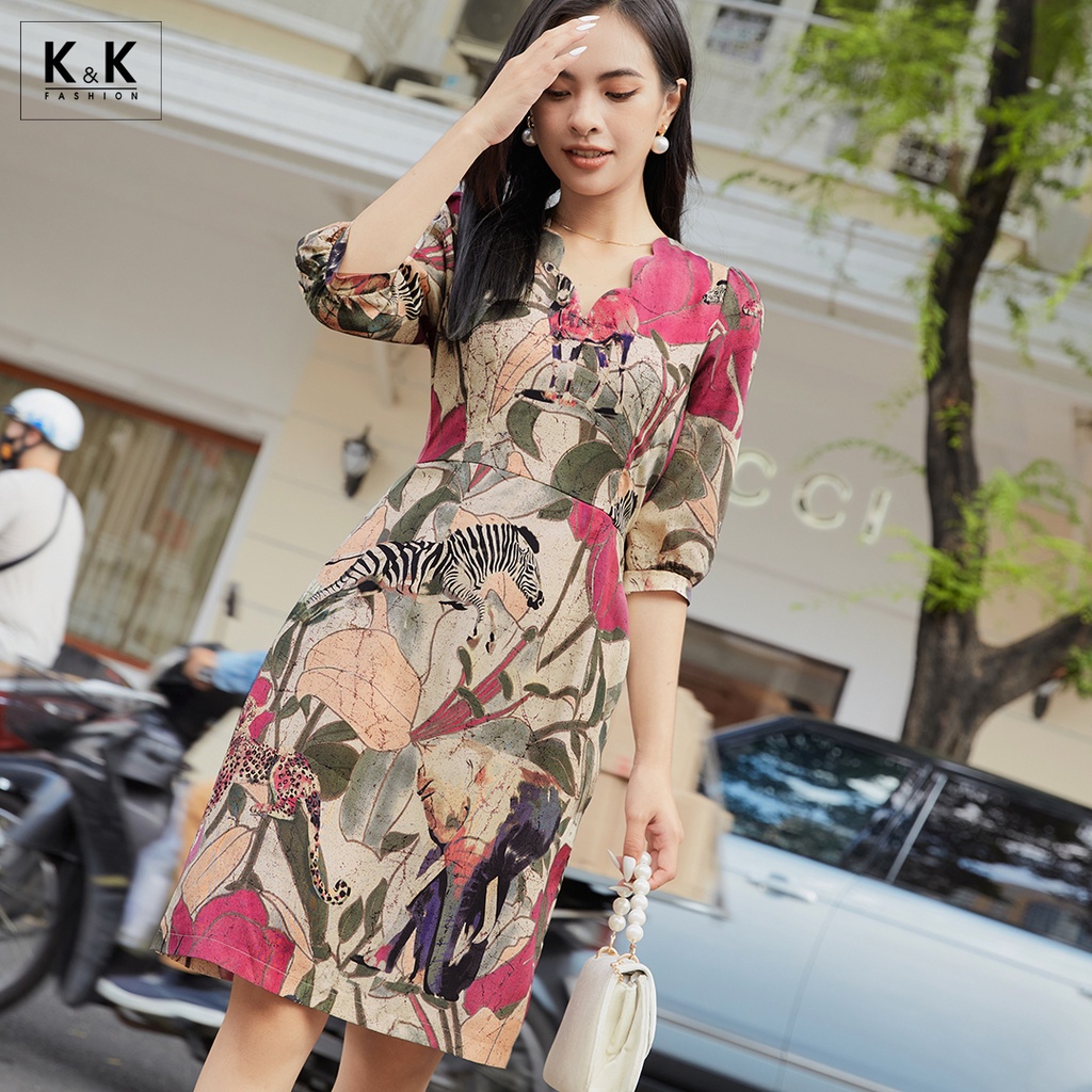 Đầm Công Sở Nữ Tay Lỡ K&K Fashion KK106-09 Dáng Chữ A