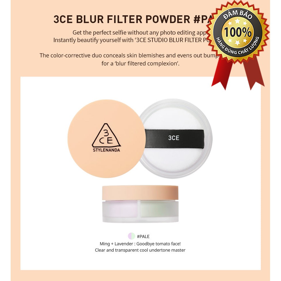 PHẤN PHỦ [3CE] BLUR FILTER POWDER #PALE