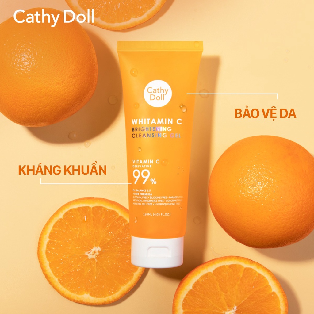 Sữa rửa mặt Cathy Doll Whitamin C Brightening Cleansing Gel 120ml