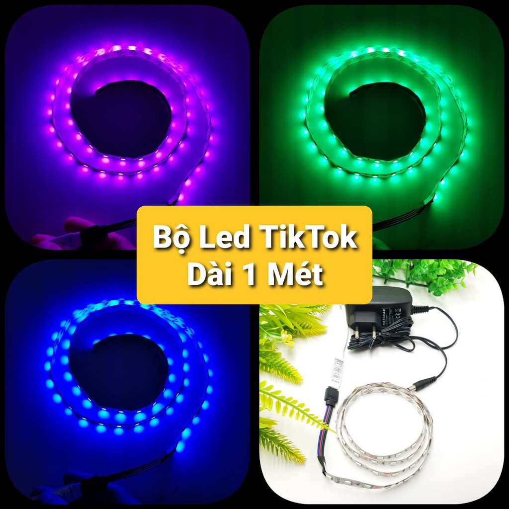 ❤️Led TikTok❤️Bộ Led Trang Trí RGB Dài 1 Mét Thay Đổi Màu TikTok Sử Dụng Đơn GiảnLED RGB 5050