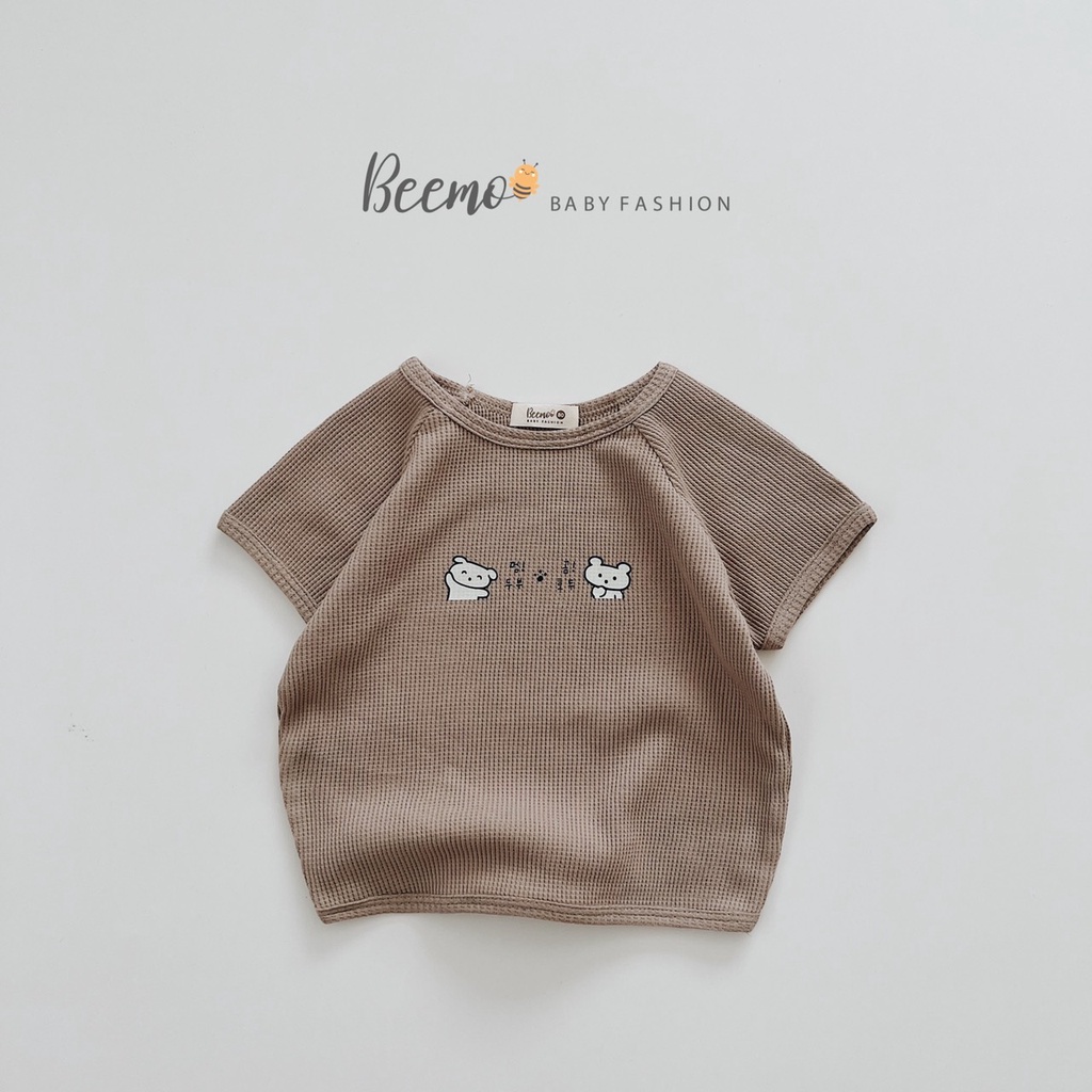 Áo phông cho bé trai gái Beemo, Chất liệu cotton Hàn, may tổ ong thoáng mát, form dáng unisex 4 màu cực xinh B112