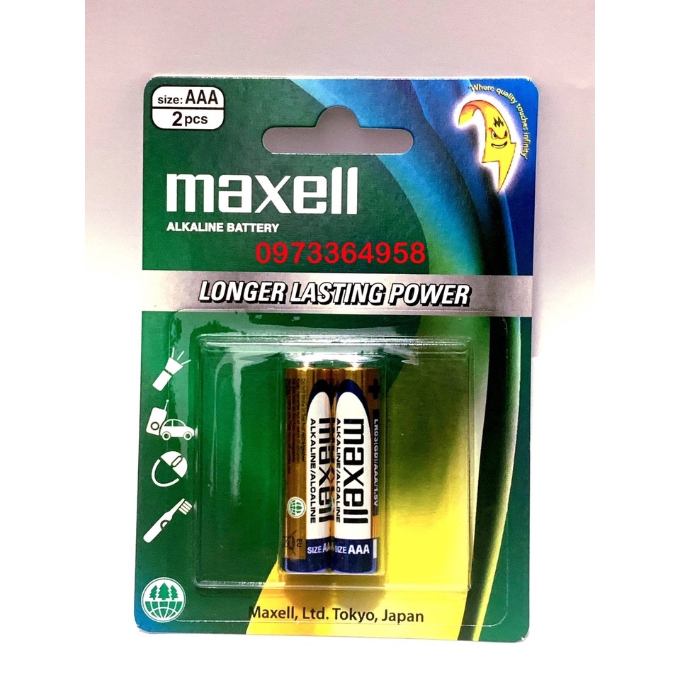 Pin đũa Alkaline maxell hộp 10 đôi- pin aaa maxell Alkaline