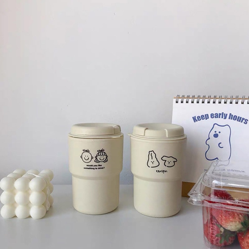 Ly Uống Cà Phê Họa Tiết Dễ Thương Xinh Xắn