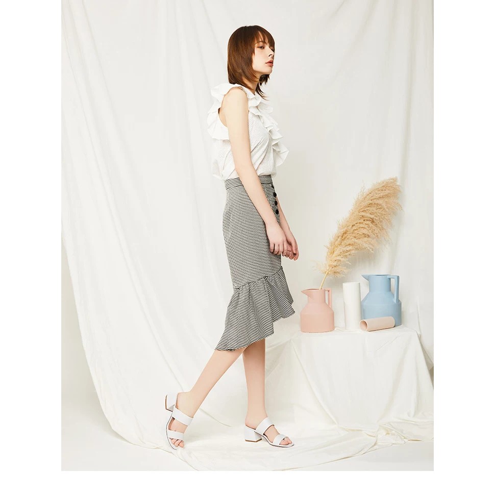 PAMELA - (ẢNH THẬT) Guốc Thời Trang Nữ Cao Gót 5 phân Mũi Vuông 2 Quai Ngang Kiểu Dáng Thanh Lịch 2021 - G29