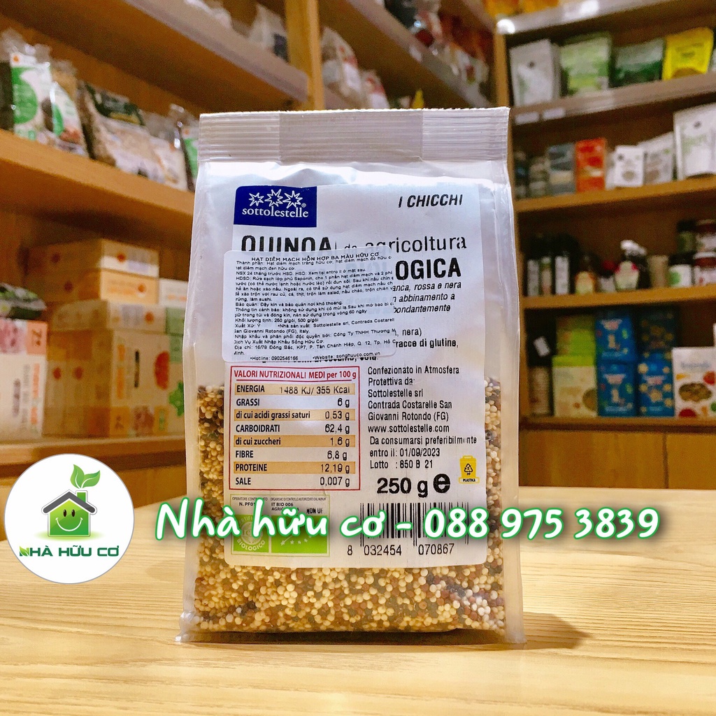 Diêm mạch/Quinoa 3 màu hữu cơ Sottolestelle 250g/500g - Date: 5/2023 - Nhà Hữu Cơ