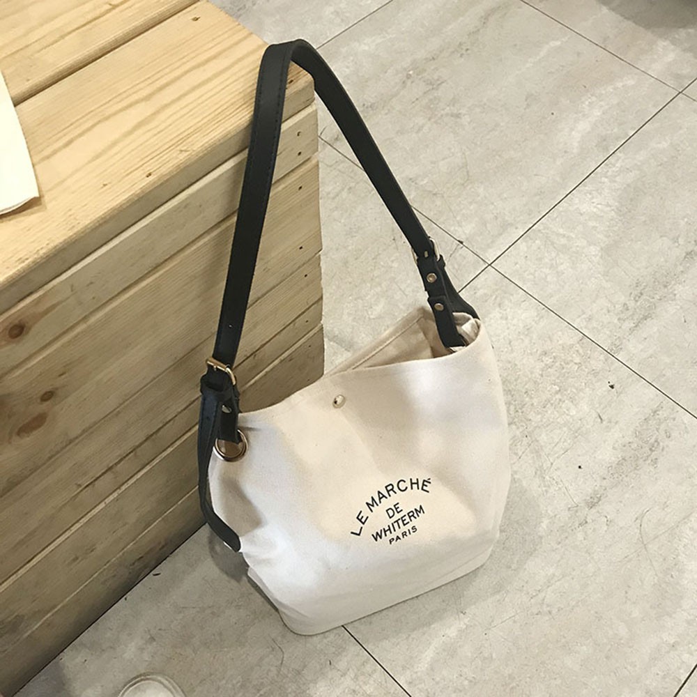 Túi Vải Canvas Đeo Vai Thời Trang Hàn Quốc Đơn Giản Dành Cho Nữ