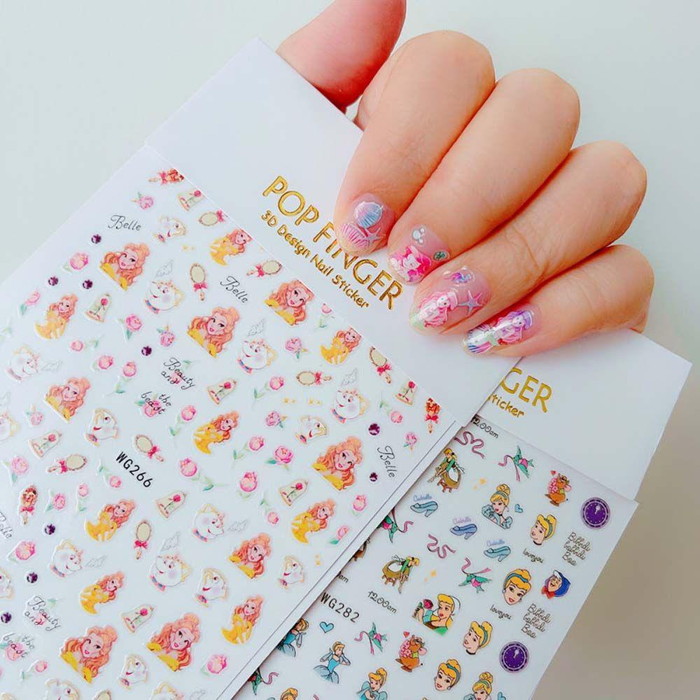 Miếng Dán Trang Trí Móng Tay Hình Công Chúa Elsa Và Elsa Xinh Xắn