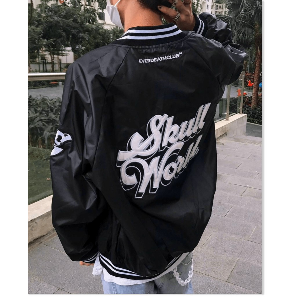 ÁO KHOÁC DÙ BOMBER BÓNG CHÀY SKULL WORLD SIÊU ĐỈNH