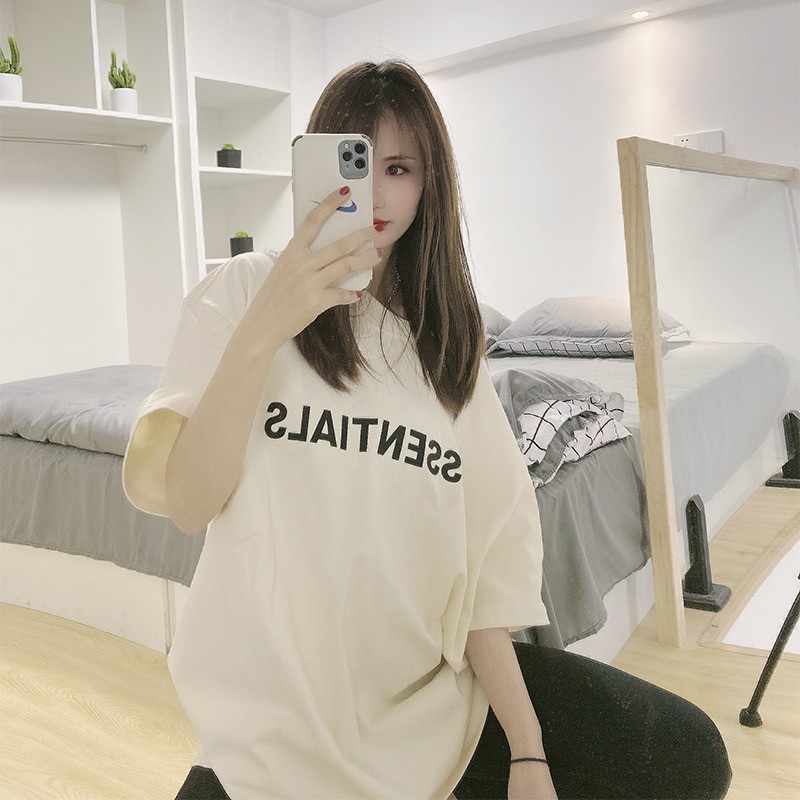 Áo thun tay lỡ Essentials vàng be , áo phông nam nữ unisex,Cocmer_vn