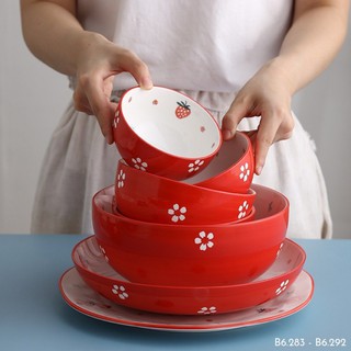 Bộ bát đĩa sứ dâu tây Fiore