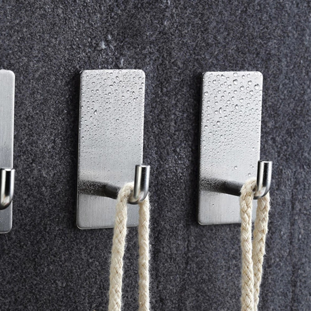 1/ 4 móc dán tường bằng thép không gỉ treo đồ dùng tiện lợi cho phòng tắm