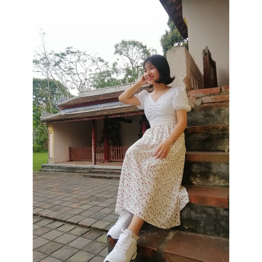Chân váy hoa nhí vintage nhiều màu - Chân váy dài vintage | BigBuy360 - bigbuy360.vn
