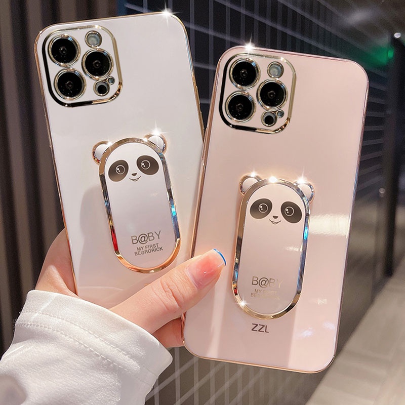 Ốp Điện Thoại TPU Dẻo Tráng Gương Kèm Giá Đỡ Đa Năng Thời Trang Cho IPhone 7 8plus X XR XS Max 11 12 13 Pro Max