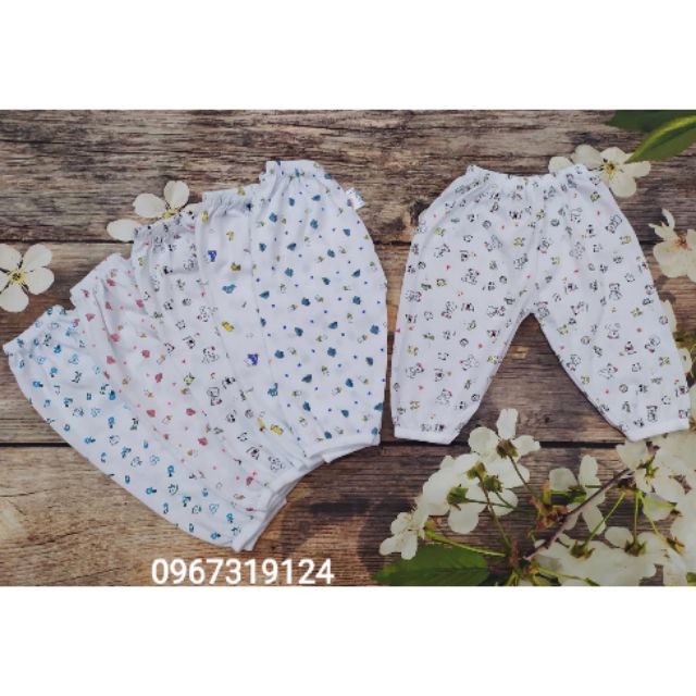 Sét 5 quần dài trắng sơ sinh sz3-8kg