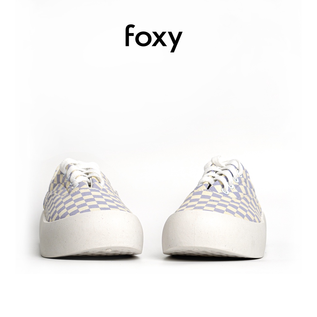 Giày Vải Nữ FOXY Hoạ Tiết Kẻ Caro Đế Bánh Mì Phong Cách Ulzzang - FOX034