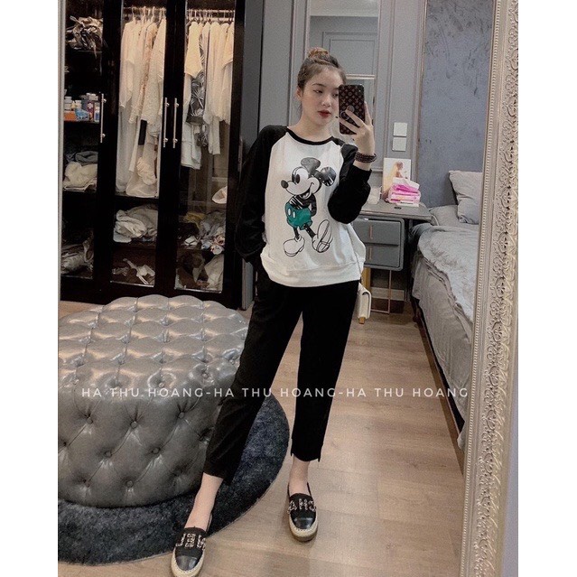 Sét bộ thu đông nữ dài tay hình micky siêu xinh
