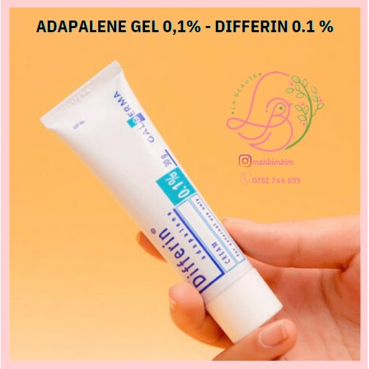 Adapalene Gel 0,1% - Differin 0.1 % Giảm Mụn Ẩn Mụn Trứng Cá, Sáng Da, Mờ Thâm (15g)