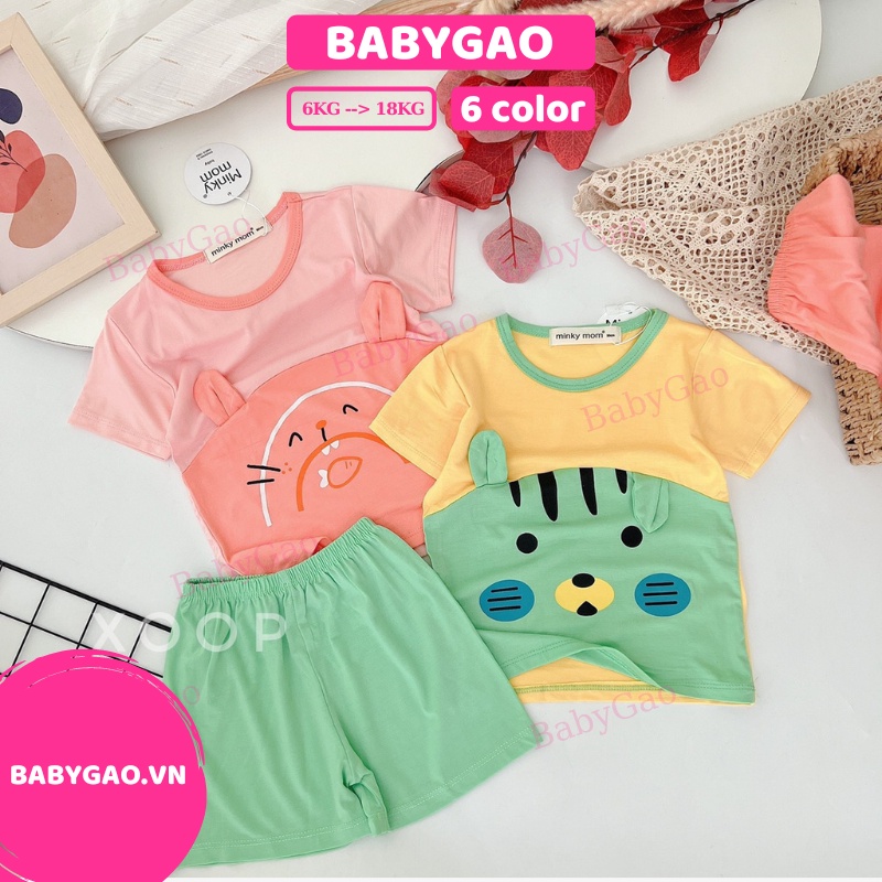 Bộ Cộc Tay Cho Bé Gái , Bé Trai BaByGao , Đồ Bộ Hè Thun Lạnh Cho Bé Mặc Đi Học Đi Chơi Mẫu Mới 2022