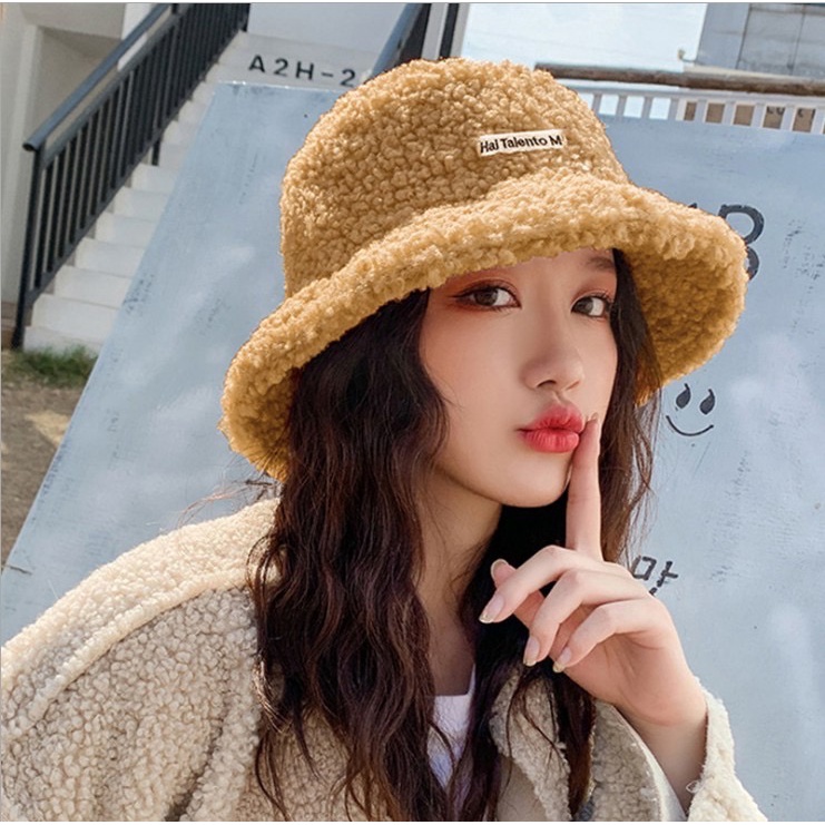 Mũ Bucket lông cừu phong cách Hàn Quốc trẻ trung năng động - Xinh Xinh Accessories