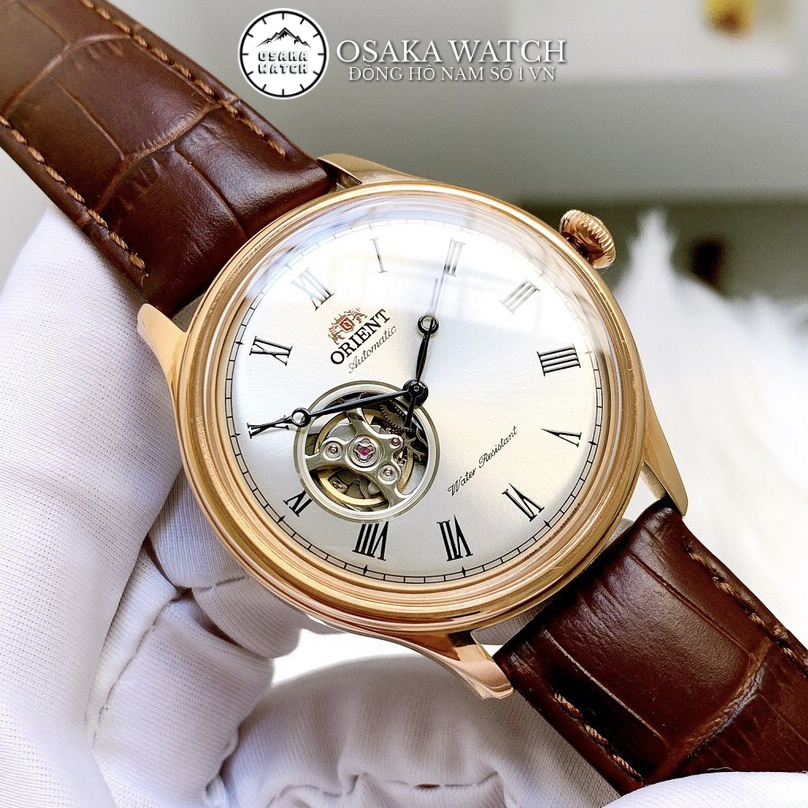 Đồng Hồ Nam Cơ Automatic Orient Cabalero Dây Da Số La Mã Hàng Cao Cấp Mới - Trắng Vàng