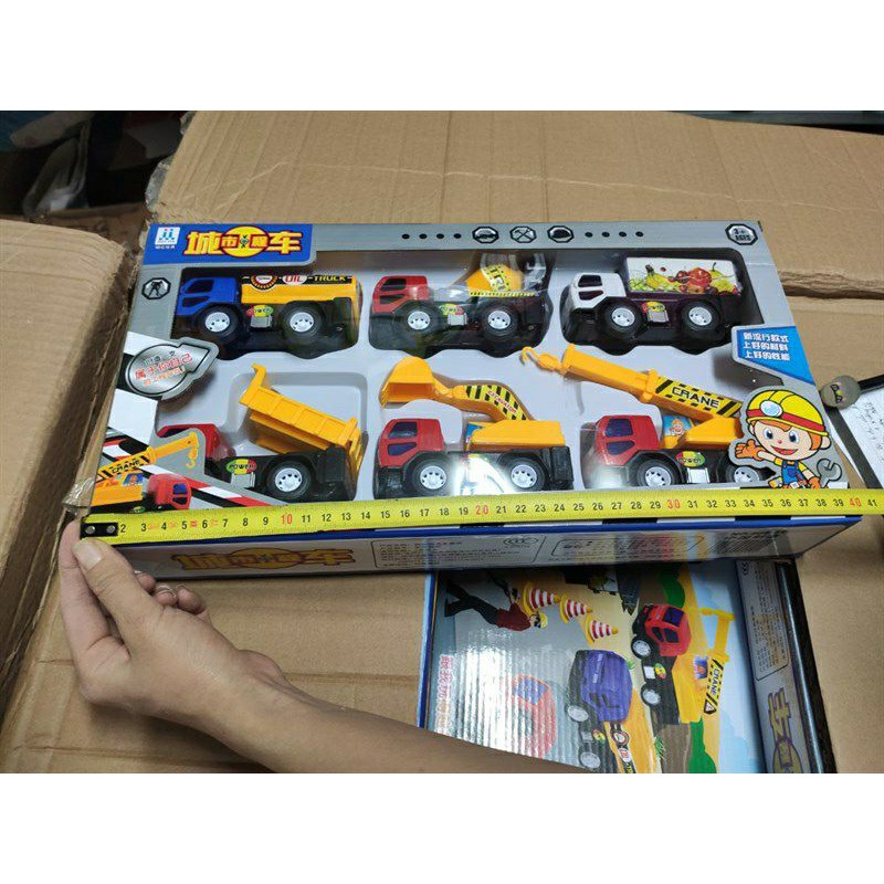 Bộ đồ Chơi 6 Xe Ô tô Công Trình Cao Cấp 11cm