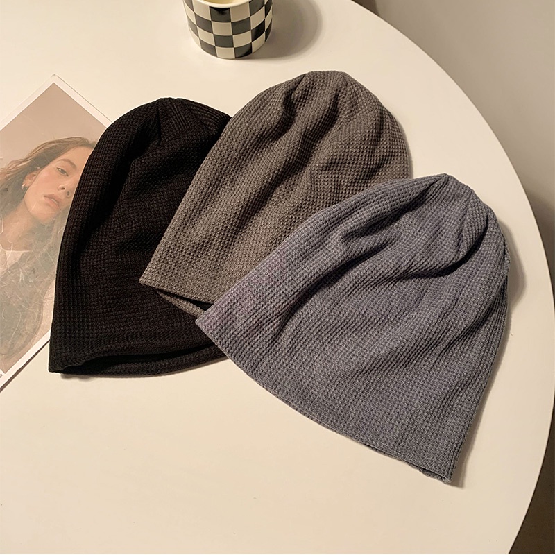 Mũ len dệt kim màu đen phong cách Nhật Hàn thời trang cho nữ