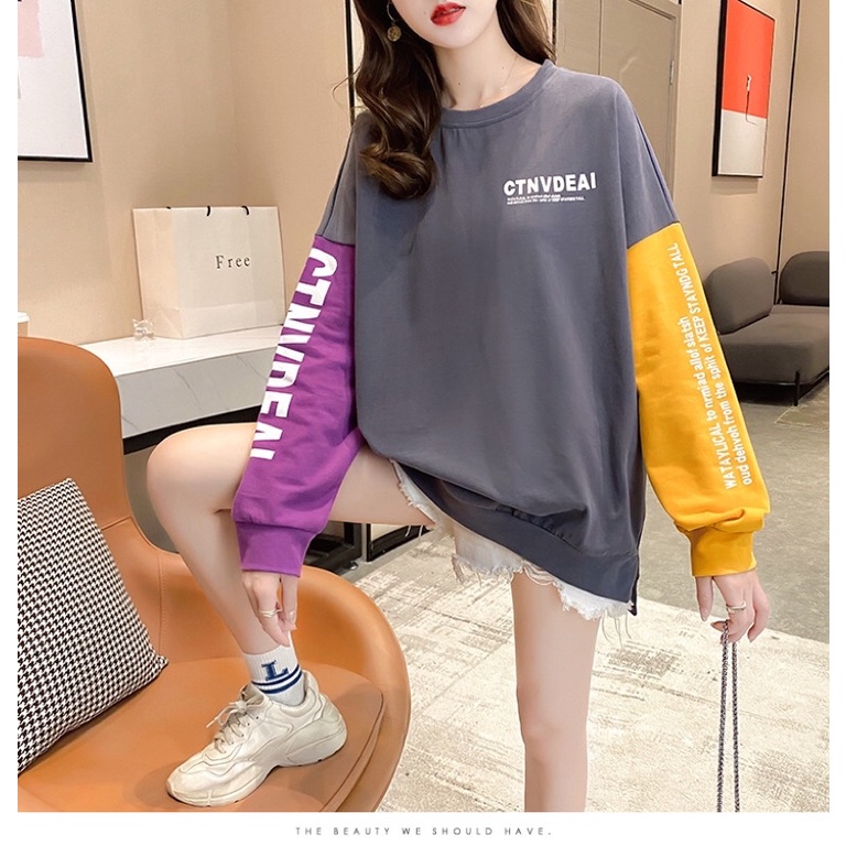 áo thun tay dài big size 3 màu xám vàng tím size 80-95kg