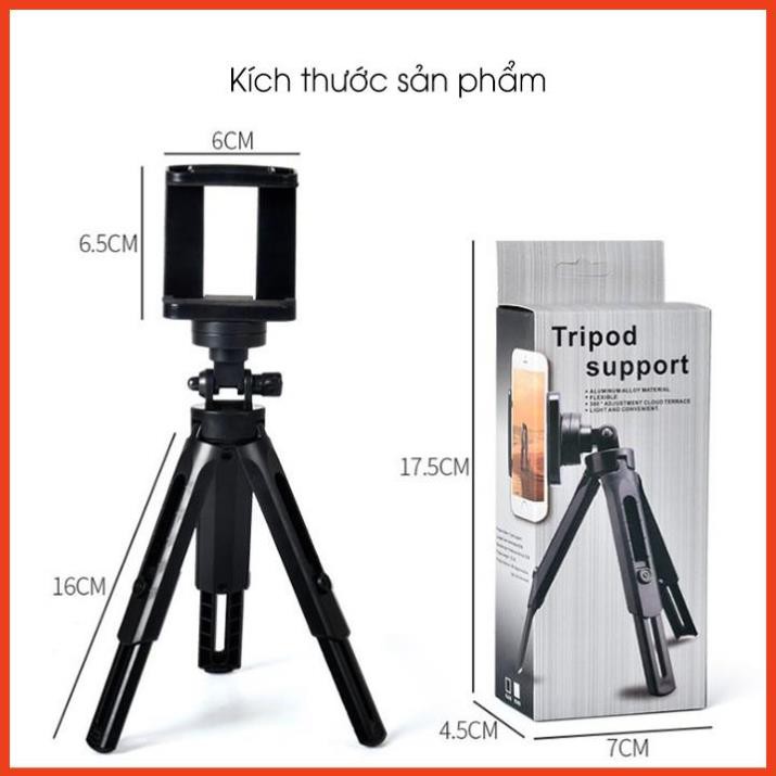 Giá đỡ điện thoại máy ảnh Tripod hỗ trợ chụp ảnh livestream quay video với ưu điểm xoay được nhiều góc độ-GD368