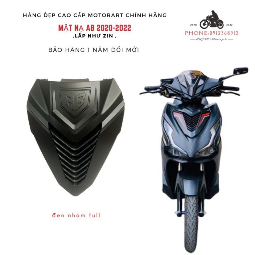 Mặt Nạ Kiểu SH Ý Gắn Cho Airblade 2020 - AB 2021-AB 2022 Chính Hãng Motorart