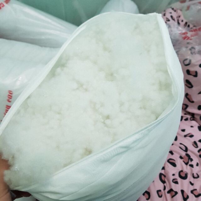 [Có Sẵn] Gối Đơn Vỏ Satin Ruột Bông Hạt Siêu Nhẹ Cao Cấp