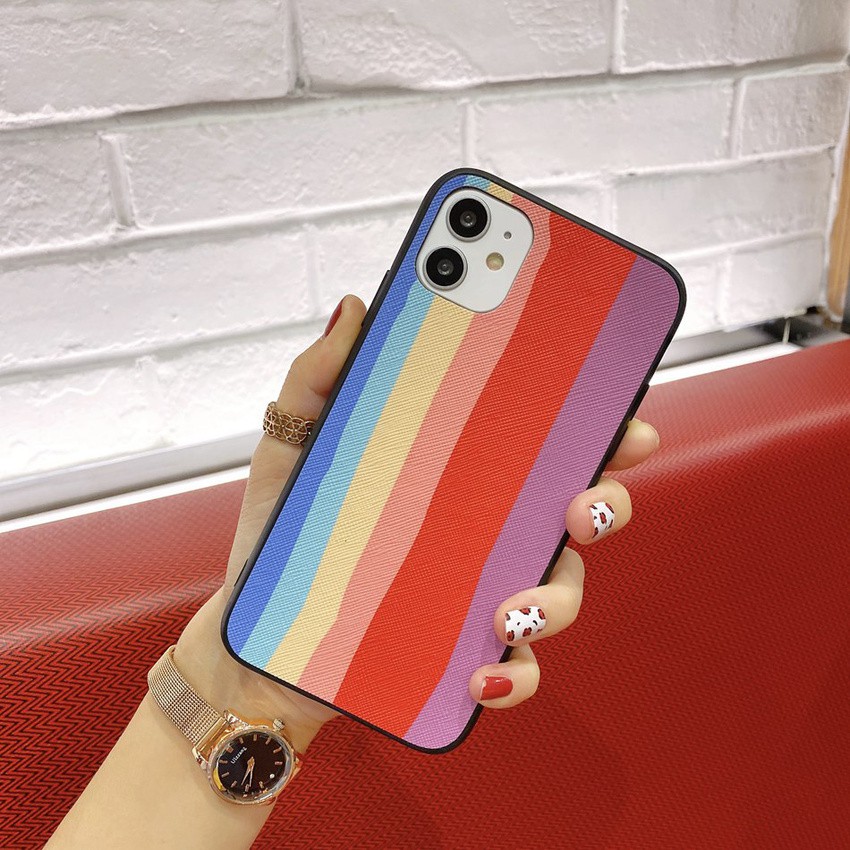 BR Fashion Gradient Rainbow Vỏ điện thoại iPhone 12 11 Pro SE XR XS X XS Max 7 8 Plus Điện thoại silicon nắp sau Vỏ mềm điện thoại