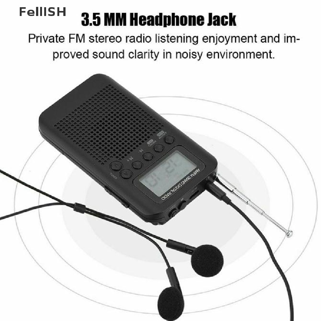 Radio AM / FM Mini Bỏ Túi Kèm Tai Nghe Tiện Dụng 439br