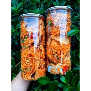 Hủ 350gram, Cơm cháy lắc khô gà, hủ PET