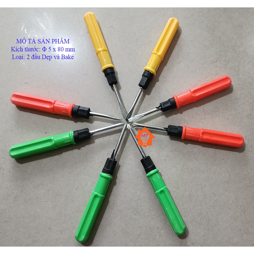 Tua vít, Tô vít dài từ 75mm-200mm, đầu dẹp, Bake và loại 2 đầu, có nam châm hút kim loại