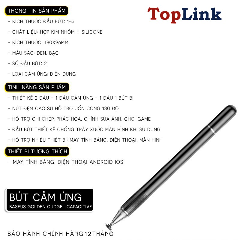 Bút Cảm Ứng Điện Dung Baseus - Bút Vẽ Cho Iphone Ipad Iphone Samsung Xiaomi Huawei Tablet Pen Với Smartphone