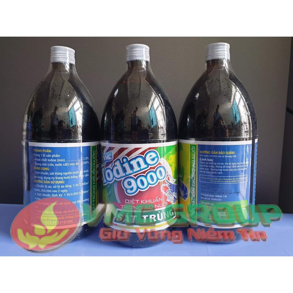kbkb HÓA CHẤT THỦY SẢN VMC IODINE 9000 XỬ LÝ NƯỚC AO NUÔI TÔM CÁ 90