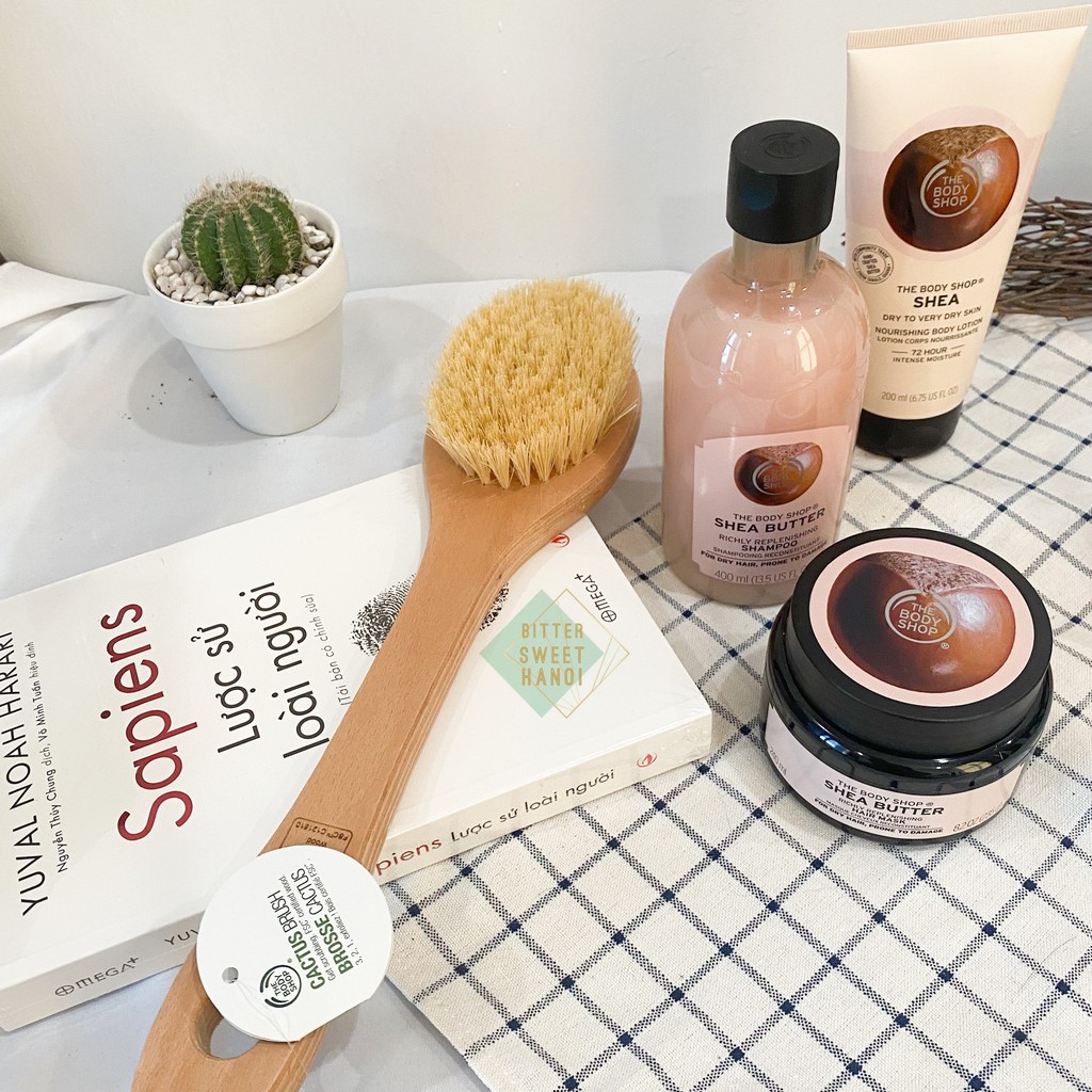 [sẵn] Cọ tắm chà khô The body shop Cactus Long Handle Body Brush cọ chải khô massage THE BODY SHOP