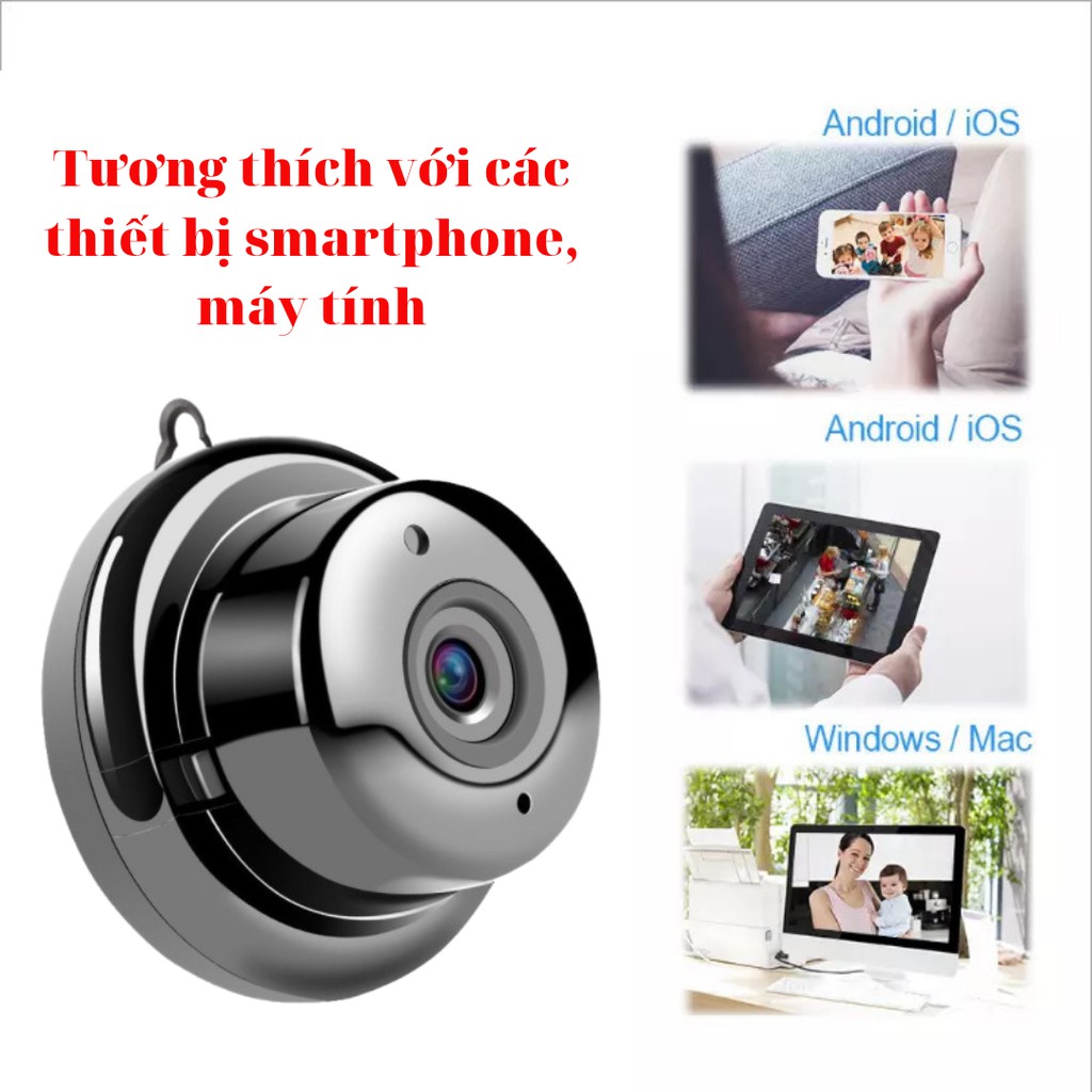 Camera giám sát mini wifi - Camera hồng ngoại không dây HD 1080P