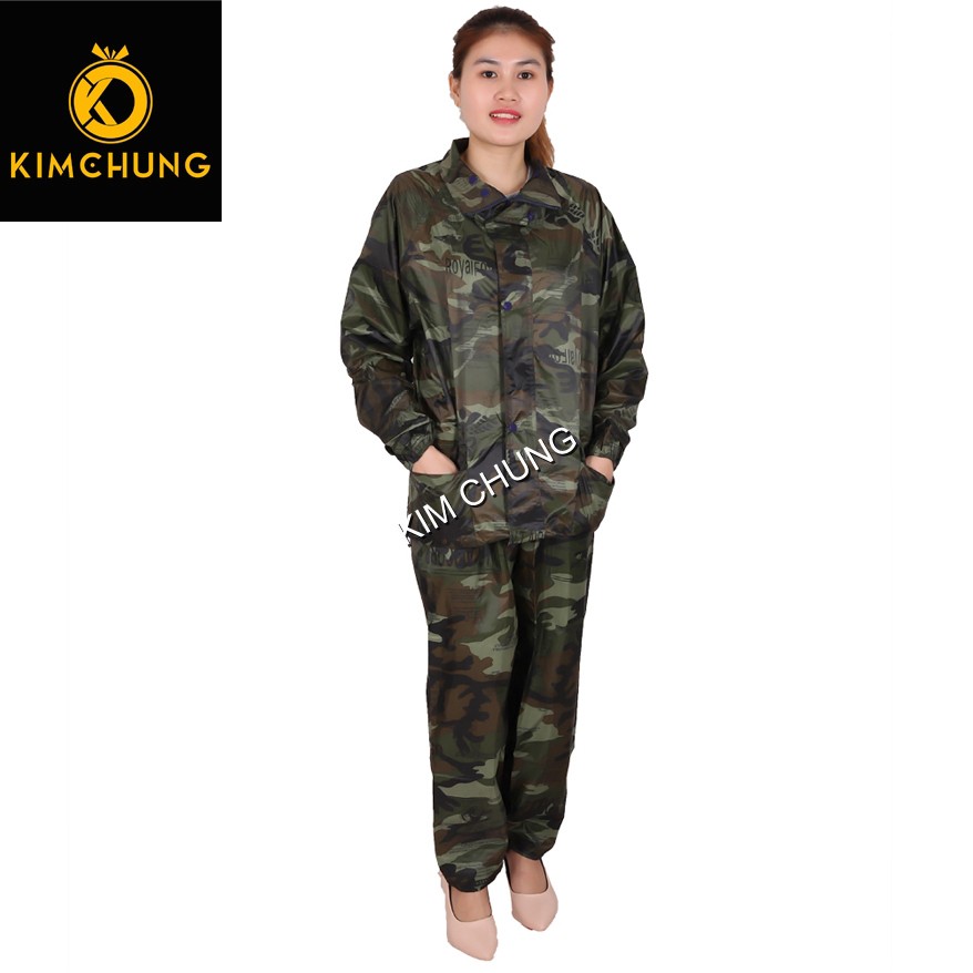 Áo mưa bộ vải dù cao cấp, siêu bền (MÀU RẰN RI) (SIZE 2XL, 3XL từ 1m5-1m73)