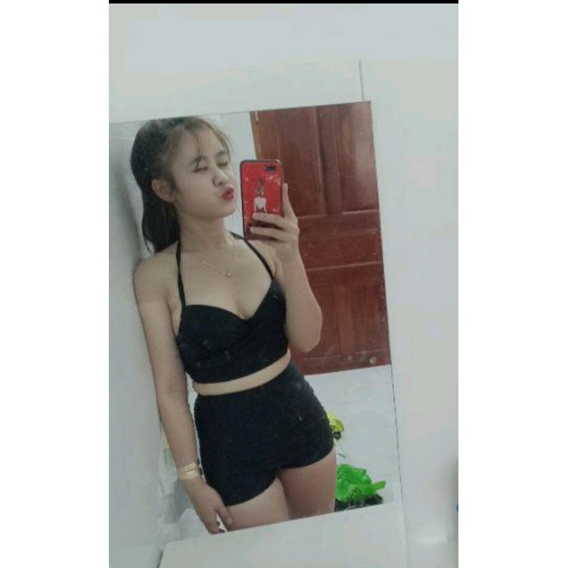 Bikini đồ bơi đi biển 2 mảnh lưng cao áo croptop VATIXA BKN31