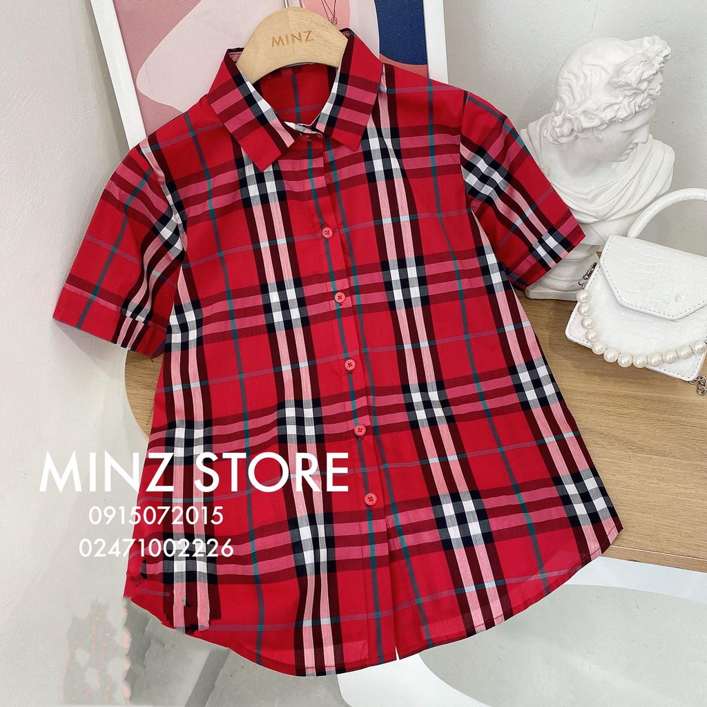 Áo sơ mi kẻ cổ đức đuôi tôm MINZ