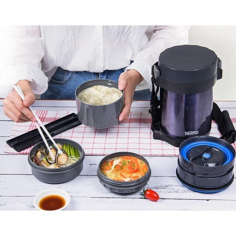 Hộp cơm giữ nhiệt 3 ngăn Thermos JBG-1801 - Hàng nội địa Nhật